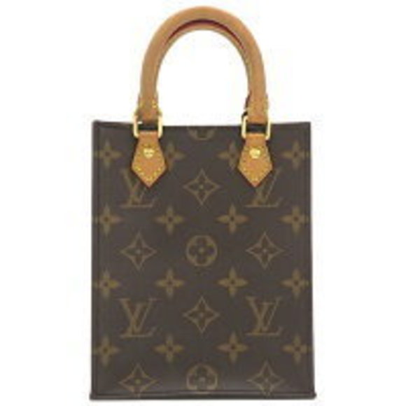 Louis Vuitton Sac Plat Bag Monogram Brown Handbag Shoulder - Picture 1 of 9